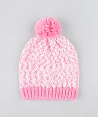 Gorro-Infantil-em-Trico-com-Pompom-Rosa-9360940-Rosa_1