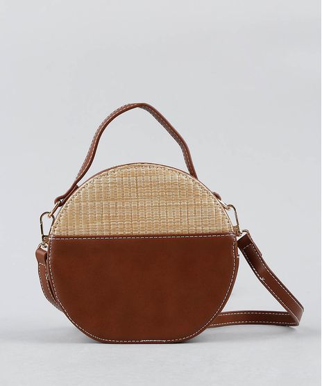 Bolsa-Feminina-Redonda-Pequena-com-Palha-Marrom-9359473-Marrom_1
