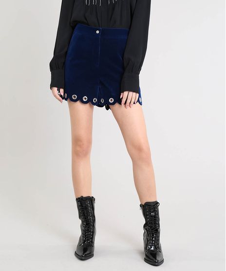 Short-Feminino-Mindset-em-Veludo-com-Ilhos-Azul-Marinho-9385647-Azul_Marinho_1