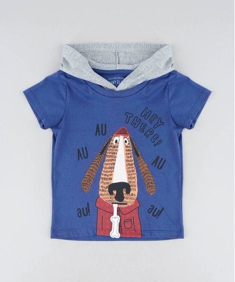 Camiseta-Infantil-Estampa-Interativa-de-Cachorro-com-Capuz-Manga-Curta-Azul-9428864-Azul_1