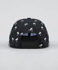 Bone-Masculino-Aba-Reta-Estampado-de-Coqueiros-Preto-9394947-Preto_3