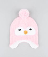 Gorro-Infantil-Pinguim-com-Pompom-Rosa-9360936-Rosa_1