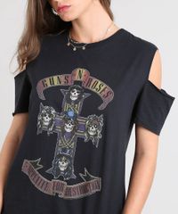 Blusa-Feminina-Guns-N--Roses-Open-Shoulder-Manga-Curta-Decote-Redondo-Preta-9505741-Preto_4