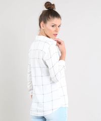 Camisa-Feminina-Estampada-Xadrez-com-Bolso-Manga-Longa-Off-White-9374533-Off_White_2