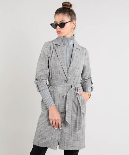 trench coat longo feminino