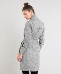 Casaco-Trench-Coat-Feminino-Longo-Estampado-Xadrez-com-Faixa-para-Amarrar-Cinza-Mescla-9361807-Cinza_Mescla_2