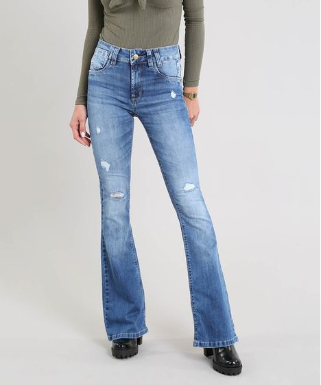 calça jeans flare cea