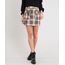 Saia-Feminina-Curta-Estampada-Xadrez-com-Bolso-Utilitario-Kaki-9365223-Kaki_1