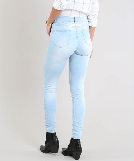 calça jeans clara feminina cos alto