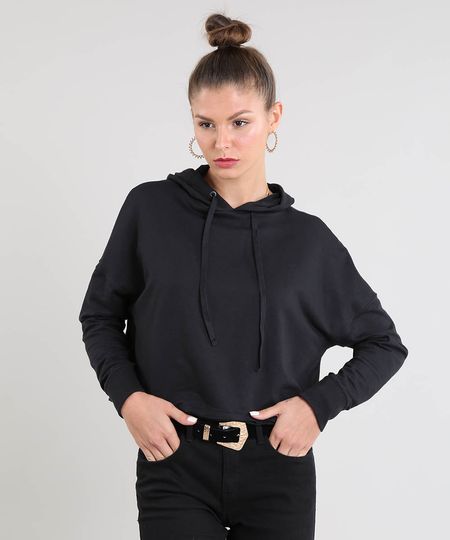 Blusao-Feminino-Cropped-em-Moletom-com-Capuz-e-Cadarco-Preto-9466833-Preto_1
