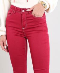 Calca-Feminina-Super-Skinny-com-Pespontos-Vinho-9483186-Vinho_4