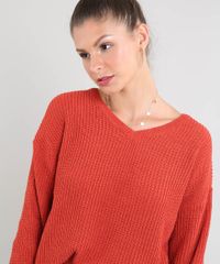 Sueter-Feminino-em-Trico-Decote-V-Laranja-Escuro-9359534-Laranja_Escuro_4