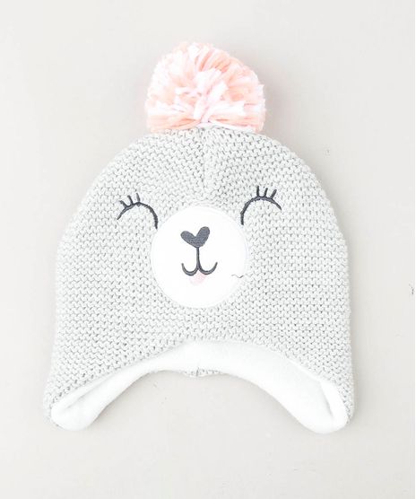 Gorro-Infantil-Ursinha-com-Pompom-em-Trico-Cinza-9360938-Cinza_1