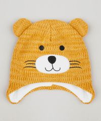 Gorro-Infantil-Urso-com-Orelhinhas-em-Trico-Mostarda-9360876-Mostarda_1