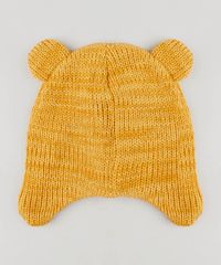 Gorro-Infantil-Urso-com-Orelhinhas-em-Trico-Mostarda-9360876-Mostarda_2
