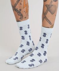 Meia-Masculina-Cano-Alto-Divertida-de-Abacaxi-Azul-Claro-9429295-Azul_Claro_2
