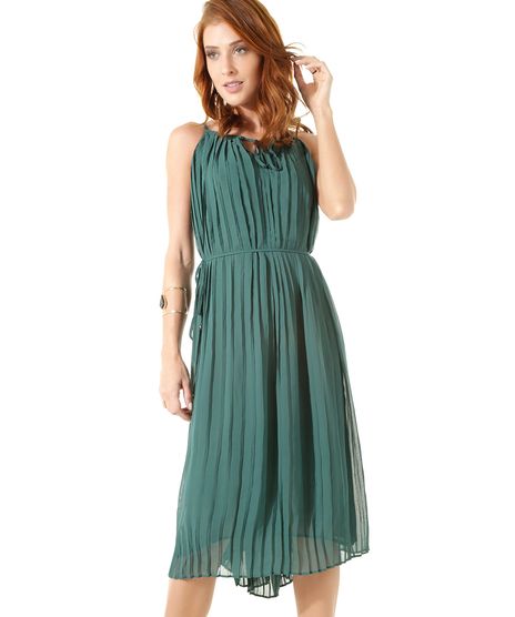 Vestido-Midi-Plissado-Iodice-Verde-8357195-Verde_1