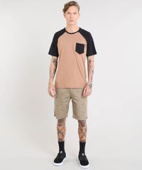 Bermuda-de-Sarja-Masculina-Slim-Estampada-de-Tubarao-Kaki-9464485-Kaki_3