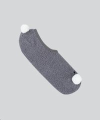 Meia-de-Inverno-Feminina-Sapatilha-Felpuda-Coala-com-Pompom-Chumbo-9392524-Chumbo_1