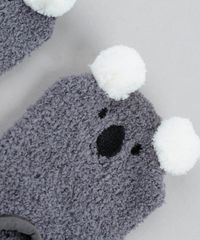 Meia-de-Inverno-Feminina-Sapatilha-Felpuda-Coala-com-Pompom-Chumbo-9392524-Chumbo_6