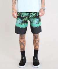 Bermuda-Surf-Masculina-Estampada-com-Folhagem-Chumbo-9456402-Chumbo_1