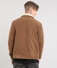 Jaqueta-Masculina-Acolchoada-Canelada-com-Pelo--Caramelo-9362542-Caramelo_2