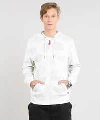 Blusao-Masculino-Estampado-de-Folhagem-com-Capuz-e-Bolso-Cinza-Mescla-Claro-9349326-Cinza_Mescla_Claro_1