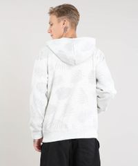 Blusao-Masculino-Estampado-de-Folhagem-com-Capuz-e-Bolso-Cinza-Mescla-Claro-9349326-Cinza_Mescla_Claro_2