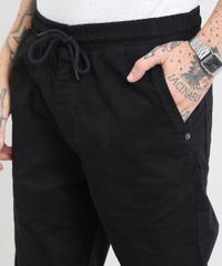 Calca-de-Sarja-Masculina-Jogger-com-Recorte-Preta-9529456-Preto_2