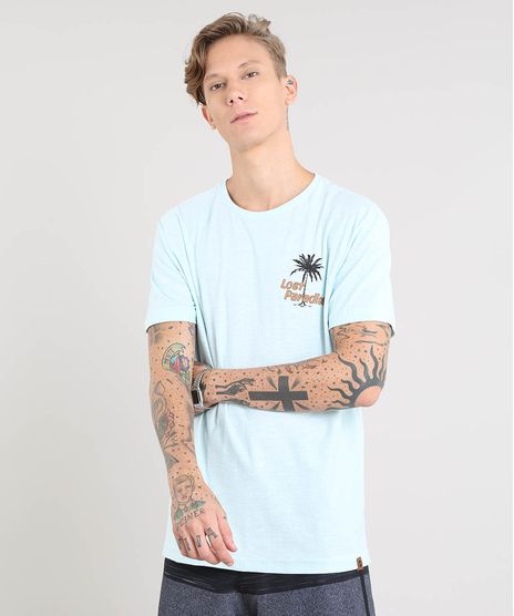 Camiseta-Masculina--Lost-Paradise--Manga-Curta-Gola-Careca-Verde-Claro-9474174-Verde_Claro_1