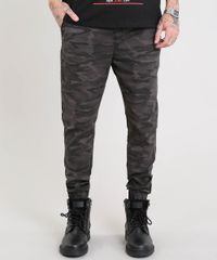 Calca-de-Sarja-Masculina-Jogger-Estampada-Camuflada-com-Recorte-Chumbo-9529455-Chumbo_1