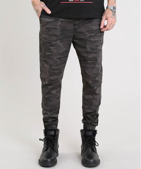 Calca-de-Sarja-Masculina-Jogger-Estampada-Camuflada-com-Recorte-Chumbo-9529455-Chumbo_1