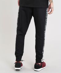 Calca-Masculina-Jogger-em-Moletom-com-Faixa-Lateral-Camuflada-Preta-9443569-Preto_4