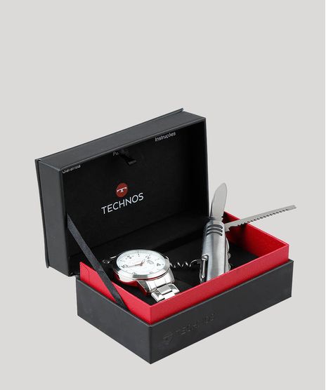 Kit-de-Relogio-Analogico-Technos-Masculino---Canivete---2115KTMK1B-Prateado-8631792-Prateado_1