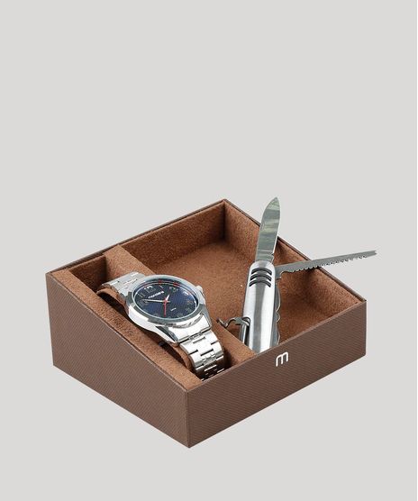 Kit-de-Relogio-Analogico-Mondaine-Masculino---Canivete---83456G0MVNE2KA-Prateado-9527836-Prateado_1