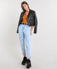 Blusa-Feminina-Choker-Basica-Manga-Curta-Decote-Redondo-Mostarda-8625969-Mostarda_3