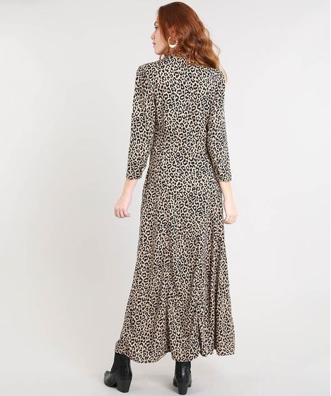 vestido chemise animal print