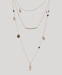 Colar-Feminino-Triplo-com-Pingente-de-Folhas-Dourado-9427649-Dourado_1