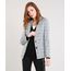 Blazer-Feminino-Estampado-Xadrez-com-Botoes-Cinza-9420581-Cinza_1