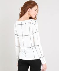Sueter-Feminino-Estampado-Quadriculado-em-Trico-Off-White-9360037-Off_White_2