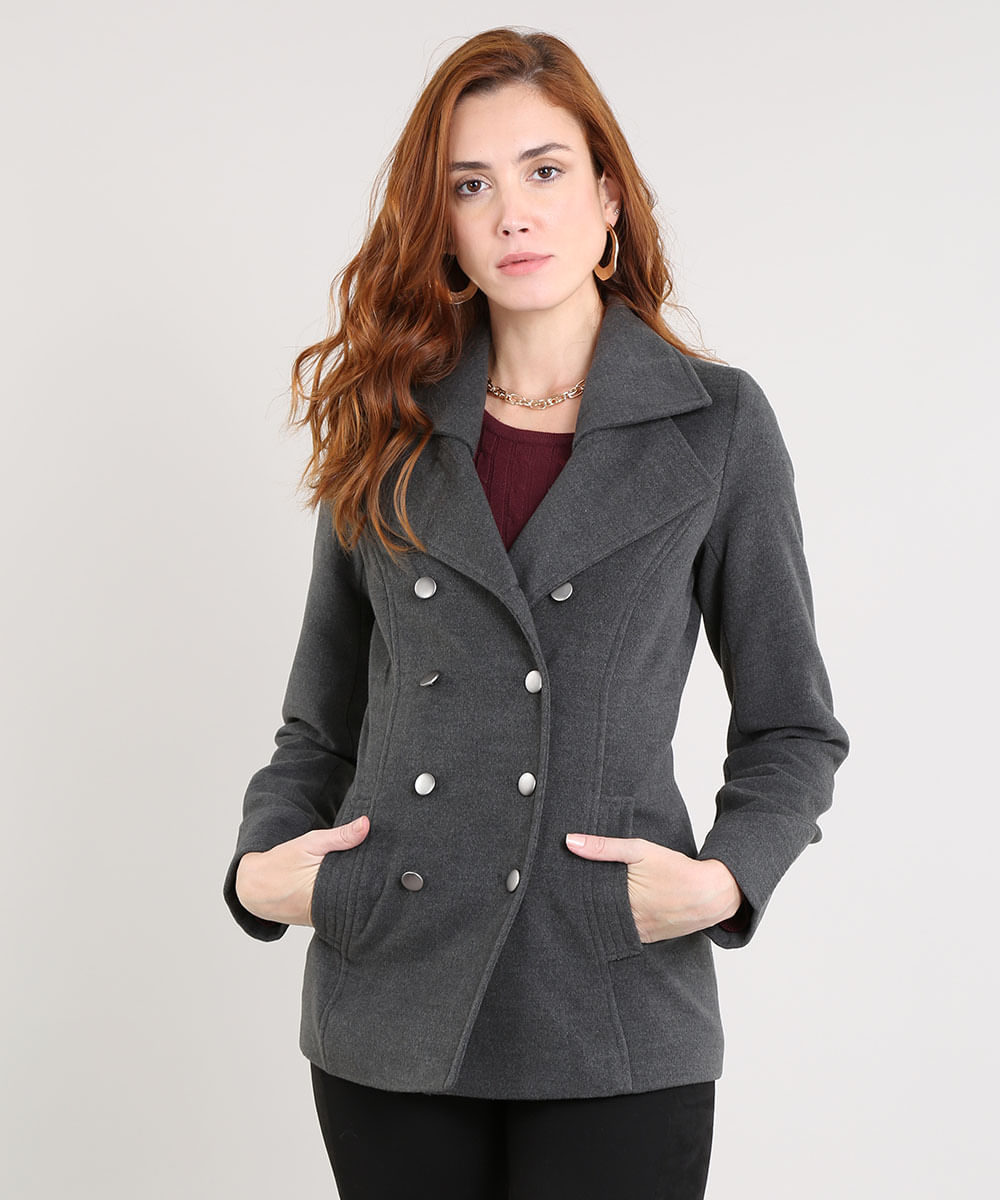 casaco feminino cinza