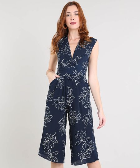 Macacao-Feminino-Pantacourt-Estampado-Floral-Decote-V-Azul-Marinho-9371741-Azul_Marinho_1