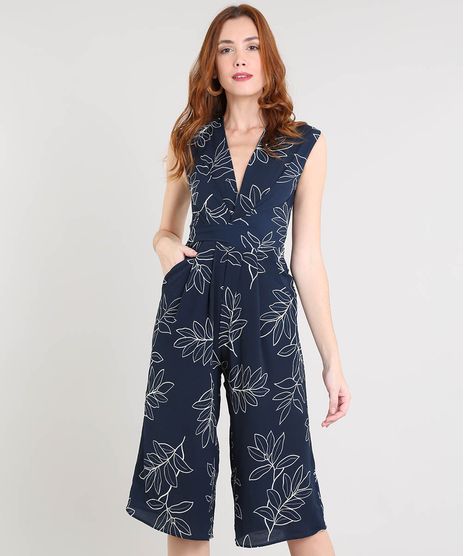 Macacao-Feminino-Pantacourt-Estampado-Floral-Decote-V-Azul-Marinho-9371741-Azul_Marinho_1