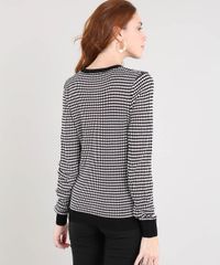 Cardigan-Feminino-em-Trico-Estampado-de-Poa-Preto-9425764-Preto_2