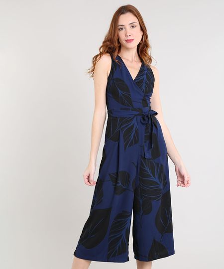 Macacao-Feminino-Pantacourt-Estampado-Folhagem-Decote-V-Azul-Marinho-9411040-Azul_Marinho_1