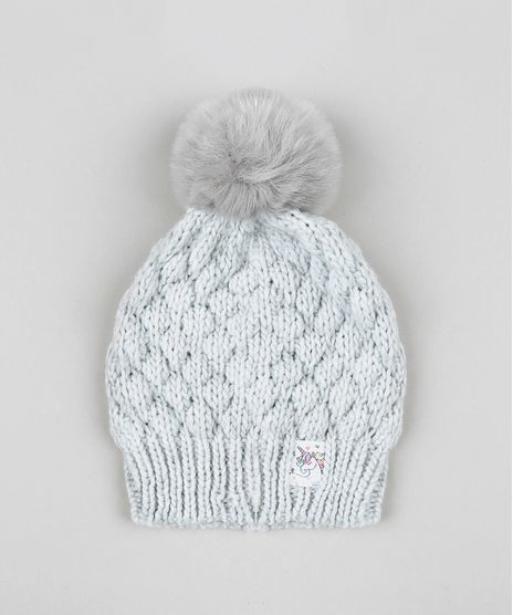 Gorro-Infantil-em-Trico-com-Pompom-Cinza-Claro-9360509-Cinza_Claro_1