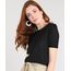 Blusa-Feminina-Bicolor-em-Trico-Manga-Curta-Decote-Redondo-Preta-9519911-Preto_1