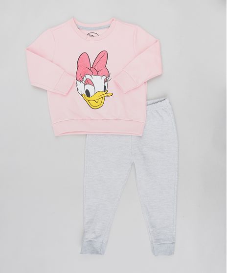 Conjunto-Infantil-Margarida-de-Blusao-Rosa---Calca-em-Moletom-Cinza-Mescla-9169067-Cinza_Mescla_1