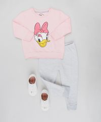 Conjunto-Infantil-Margarida-de-Blusao-Rosa---Calca-em-Moletom-Cinza-Mescla-9169067-Cinza_Mescla_3