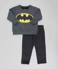 Conjunto-Infantil-Batman-de-Blusao-Cinza-Mescla-Escuro---Calca-em-Moletom-Preta-9129252-Preto_1